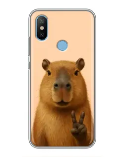 Чехол для Xiaomi Mi6X с картинкой «Капибара виктория» Чехол для Xiaomi Mi6X с картинкой «Капибара виктория»
