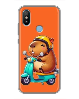 Чехол для Xiaomi Mi6X с картинкой «Капибара на скутере» Чехол для Xiaomi Mi6X с картинкой «Капибара на скутере»