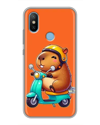 Чехол для Xiaomi Mi6X с картинкой «Капибара на скутере»