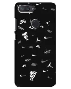 Чохол для Xiaomi Mi 8 Lite з картинкою «Nike Black Pattern»