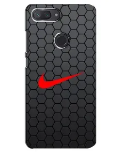 Чохол для Xiaomi Mi 8 Lite з картинкою «Nike — карбонова сітка»