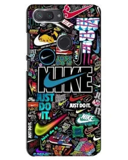 Чехол для Xiaomi Mi 8 Lite с картинкой «Яркий коллаж Nike»