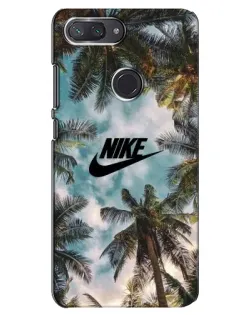 Чехол для Xiaomi Mi 8 Lite с картинкой «Тропический принт Nike»