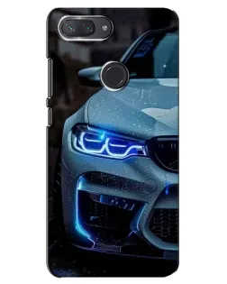 Чехол для Xiaomi Mi 8 Lite с картинкой «Взгляд BMW с синими фарами»