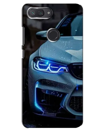 Чехол для Xiaomi Mi 8 Lite с картинкой «Взгляд BMW с синими фарами»