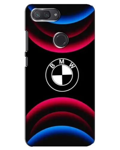 Чехол для Xiaomi Mi 8 Lite с картинкой «Логотип BMW и неоновые дуги»