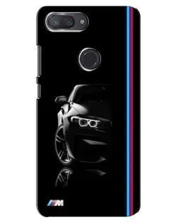 Чехол для Xiaomi Mi 8 Lite с картинкой «Силуэт BMW в темноте»