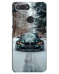 Чехол для Xiaomi Mi 8 Lite с картинкой «BMW в зимнем лесу»