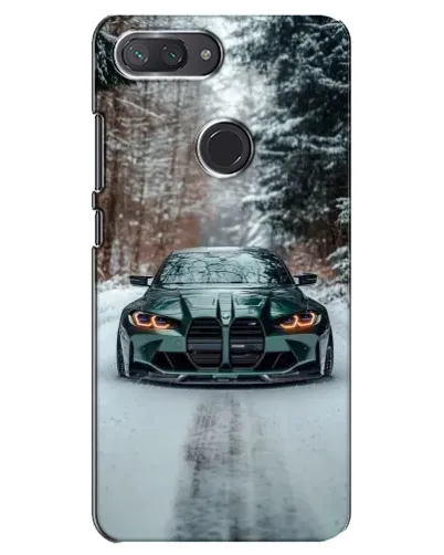 Чехол для Xiaomi Mi 8 Lite с картинкой «BMW в зимнем лесу»
