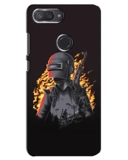 Чохол для Xiaomi Mi 8 Lite з картинкою «PUBG — вогняний силует»
