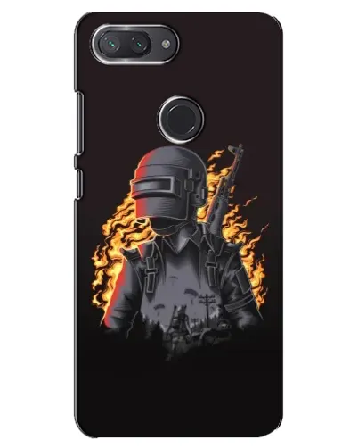 Чохол для Xiaomi Mi 8 Lite з картинкою «PUBG — вогняний силует»
