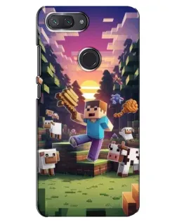 Чехол для Xiaomi Mi 8 Lite с картинкой «Стив на ферме»