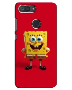 Чохол для Xiaomi Mi 8 Lite з картинкою «Спанч Боб на червоному»