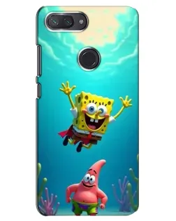 Чохол для Xiaomi Mi 8 Lite з картинкою «Спанч Боб під водою»