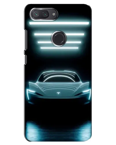 Чехол для Xiaomi Mi 8 Lite с картинкой «Tesla в неоне»