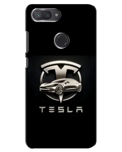 Чехол для Xiaomi Mi 8 Lite с картинкой «Tesla — серебристое авто»