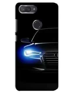 Чехол для Xiaomi Mi 8 Lite с картинкой «Неоновый взгляд Audi»