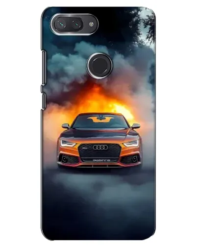 Чехол для Xiaomi Mi 8 Lite с картинкой «Audi в огненном дыму»