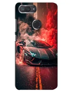 Чехол для Xiaomi Mi 8 Lite с картинкой «Lamborghini красный дым»