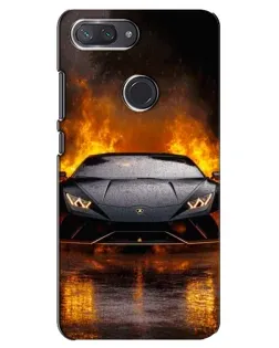 Чехол для Xiaomi Mi 8 Lite с картинкой «Lamborghini в огне»