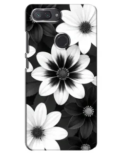 Чехол для Xiaomi Mi 8 Lite с картинкой «Монохромные астры» Чехол для Xiaomi Mi 8 Lite с картинкой «Монохромные астры»