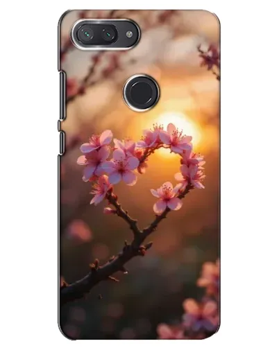 Чехол для Xiaomi Mi 8 Lite с картинкой «Розовый цвет сердце на фоне заката»