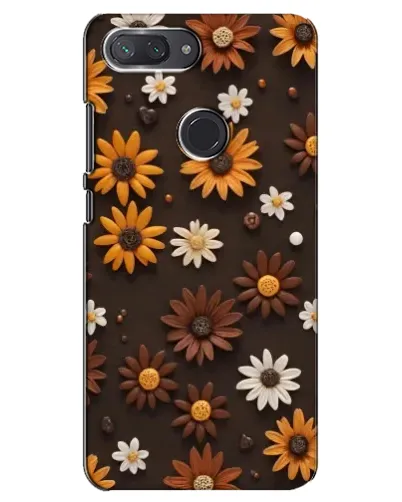 Чехол для Xiaomi Mi 8 Lite с картинкой «Узор из маленьких подсолнухов»