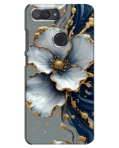 Чехол для Xiaomi Mi 8 Lite с картинкой «Белый цветок и золотой флюид»