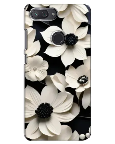 Чехол для Xiaomi Mi 8 Lite с картинкой «Объемные белые цветы»