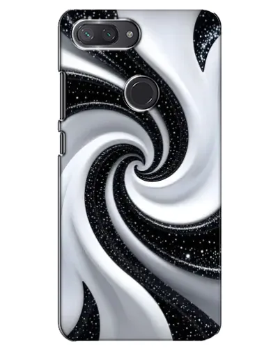 Чохол для Xiaomi Mi 8 Lite з картинкою «Чорно-біла спіраль»