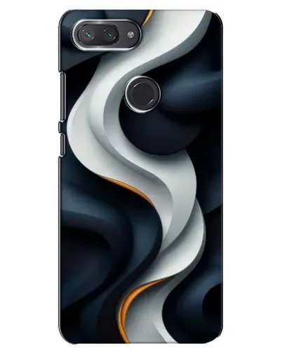 Чохол для Xiaomi Mi 8 Lite з картинкою «Об'ємні чорно-білі стрічки»