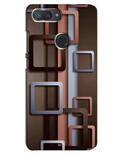 Чохол для Xiaomi Mi 8 Lite з картинкою «Коричневі об'ємні квадрати»