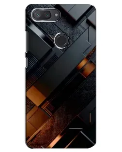 Чохол для Xiaomi Mi 8 Lite з картинкою «Чорні геометричні блоки»