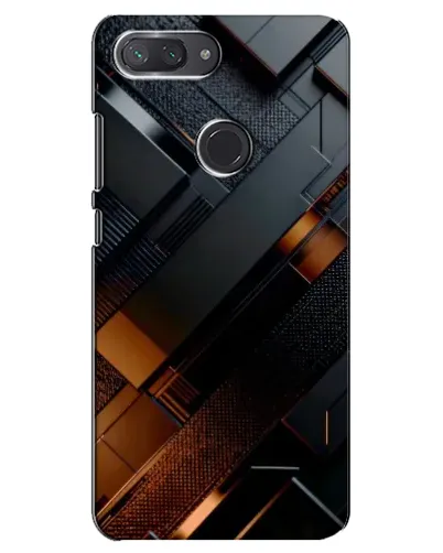Чохол для Xiaomi Mi 8 Lite з картинкою «Чорні геометричні блоки»