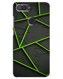 Чохол для Xiaomi Mi 8 Lite з картинкою «Зелені геометричні лінії»