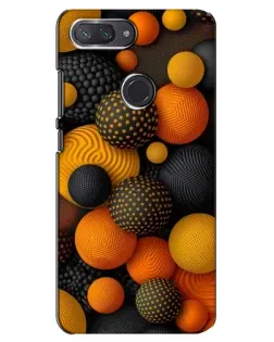 Чохол для Xiaomi Mi 8 Lite з картинкою «Об'ємні помаранчеві сфери»