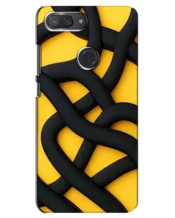 Чохол для Xiaomi Mi 8 Lite з картинкою «Чорне жовте переплетення»