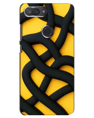 Чохол для Xiaomi Mi 8 Lite з картинкою «Чорне жовте переплетення»