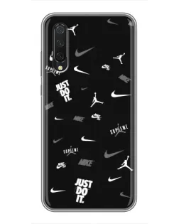 Чехол для Xiaomi Mi 9 Lite с картинкой «Nike Black Pattern»
