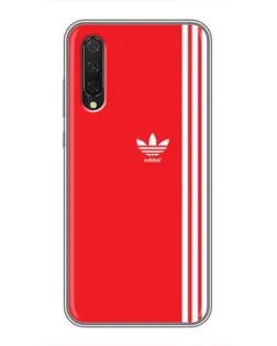 Чехол для Xiaomi Mi 9 Lite с картинкой «Красный минимализм Adidas»