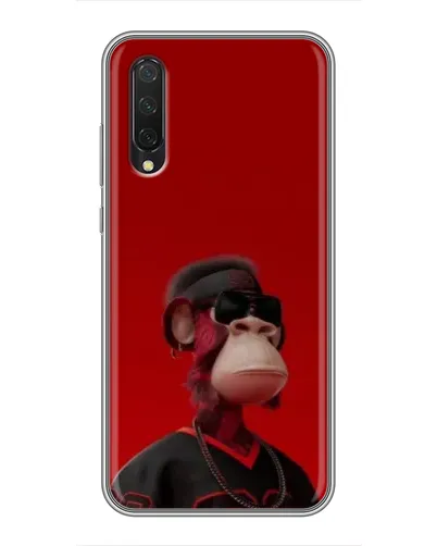 Чехол для Xiaomi Mi 9 Lite с картинкой «Bored Ape в красном»