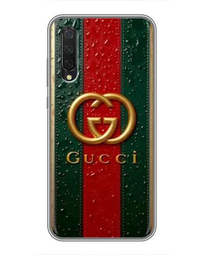 Чехол для Xiaomi Mi 9 Lite с картинкой «Gucci — фирменная полоса и золото» Чехол для Xiaomi Mi 9 Lite с картинкой «Gucci — фирменная полоса и золото»