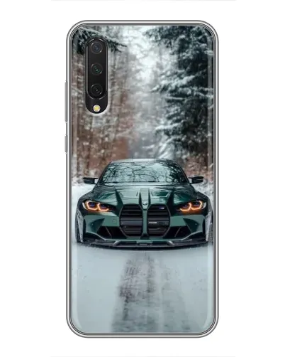 Чехол для Xiaomi Mi 9 Lite с картинкой «BMW в зимнем лесу»