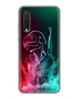 Чехол для Xiaomi Mi 9 Lite с картинкой «PUBG — огненный воин»