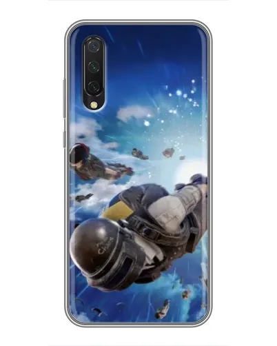 Чехол для Xiaomi Mi 9 Lite с картинкой «Десант PUBG — прыжок»