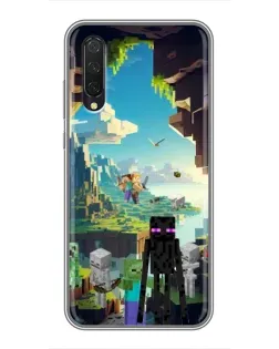 Чехол для Xiaomi Mi 9 Lite с картинкой «Эндермен в лесу»