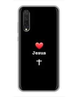 Чехол для Xiaomi Mi 9 Lite с картинкой «Сердце - Jesus»