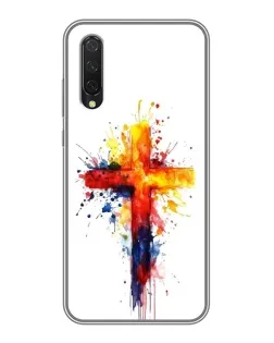 Чехол для Xiaomi Mi 9 Lite с картинкой «Акварельный крест»