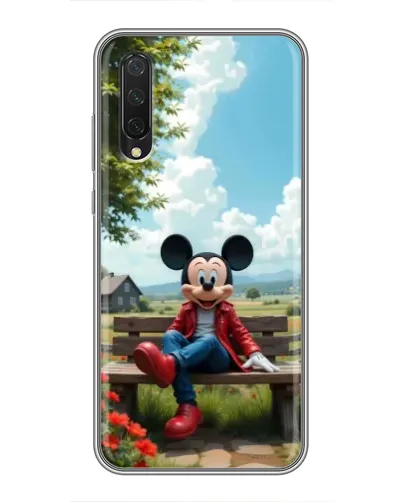 Чехол для Xiaomi Mi 9 Lite с картинкой «Микки на скамейке»