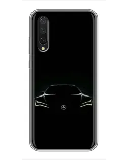 Чехол для Xiaomi Mi 9 Lite с картинкой «Mercedes — силуэт авто»